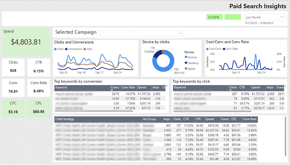 HelloMPP paid search insights screenshot