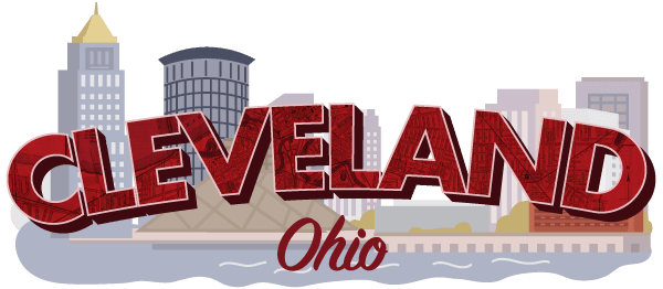 Skyline illustration of Cleveland, Ohio.