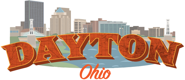 Skyline illustratoin of Dayton, Ohio.