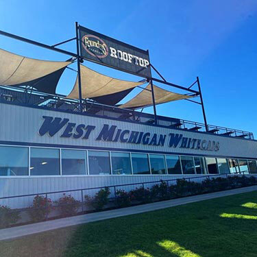 Rooftop seating at the West Michigan Whitecaps.