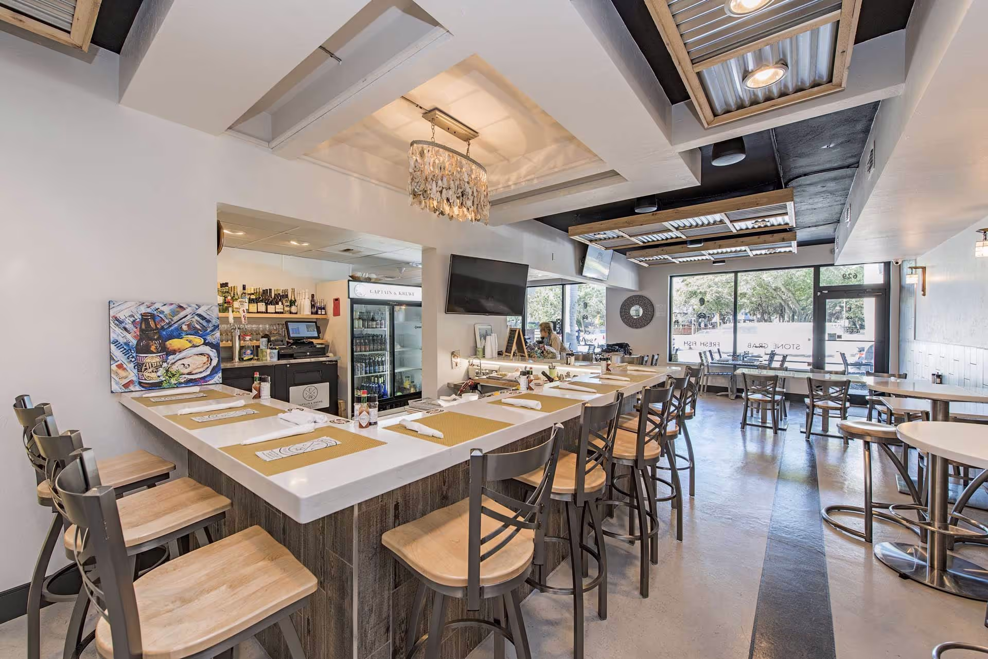 The interior of Captain & Krewe Seafood Market & Raw Bar
