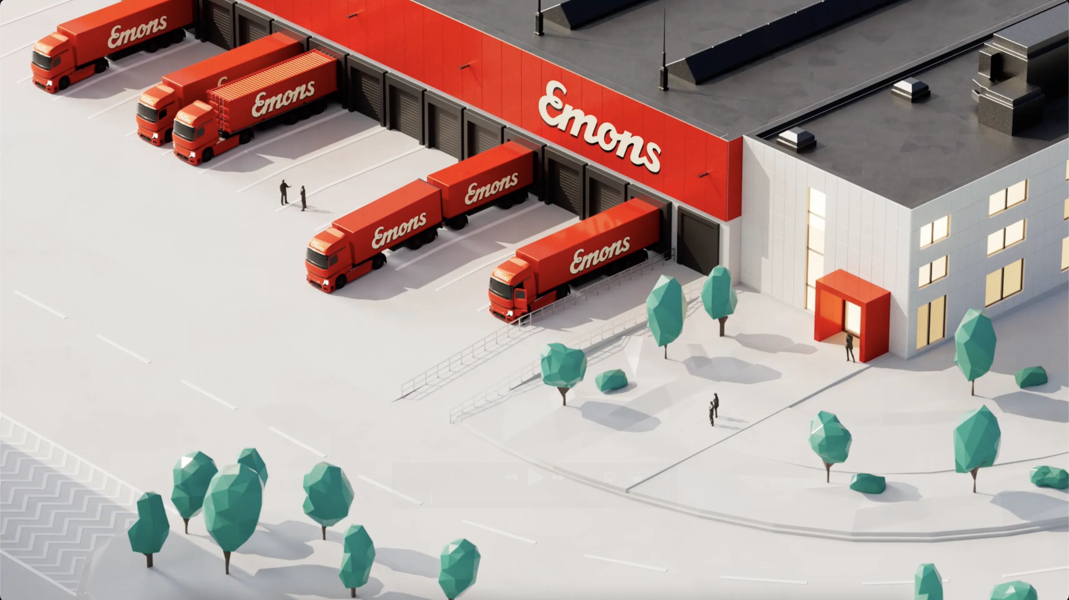 Illustrative Darstellung eines Emons-Logistikstandorts für Urmitz/Koblenz