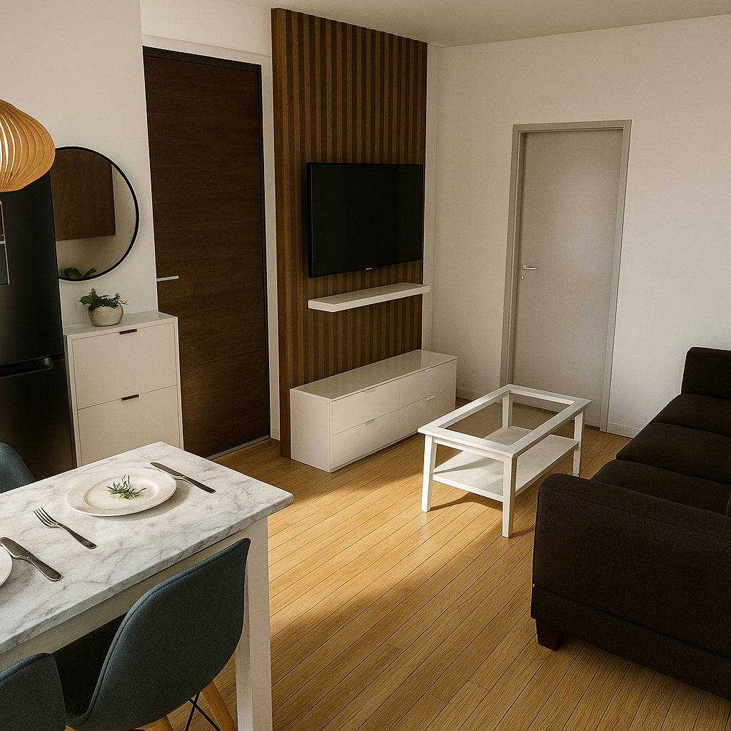 Espace de vie moderne et épuré