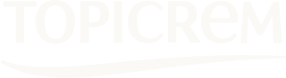 Logo de la marque Topicrem avec une ligne ondulée en dessous.