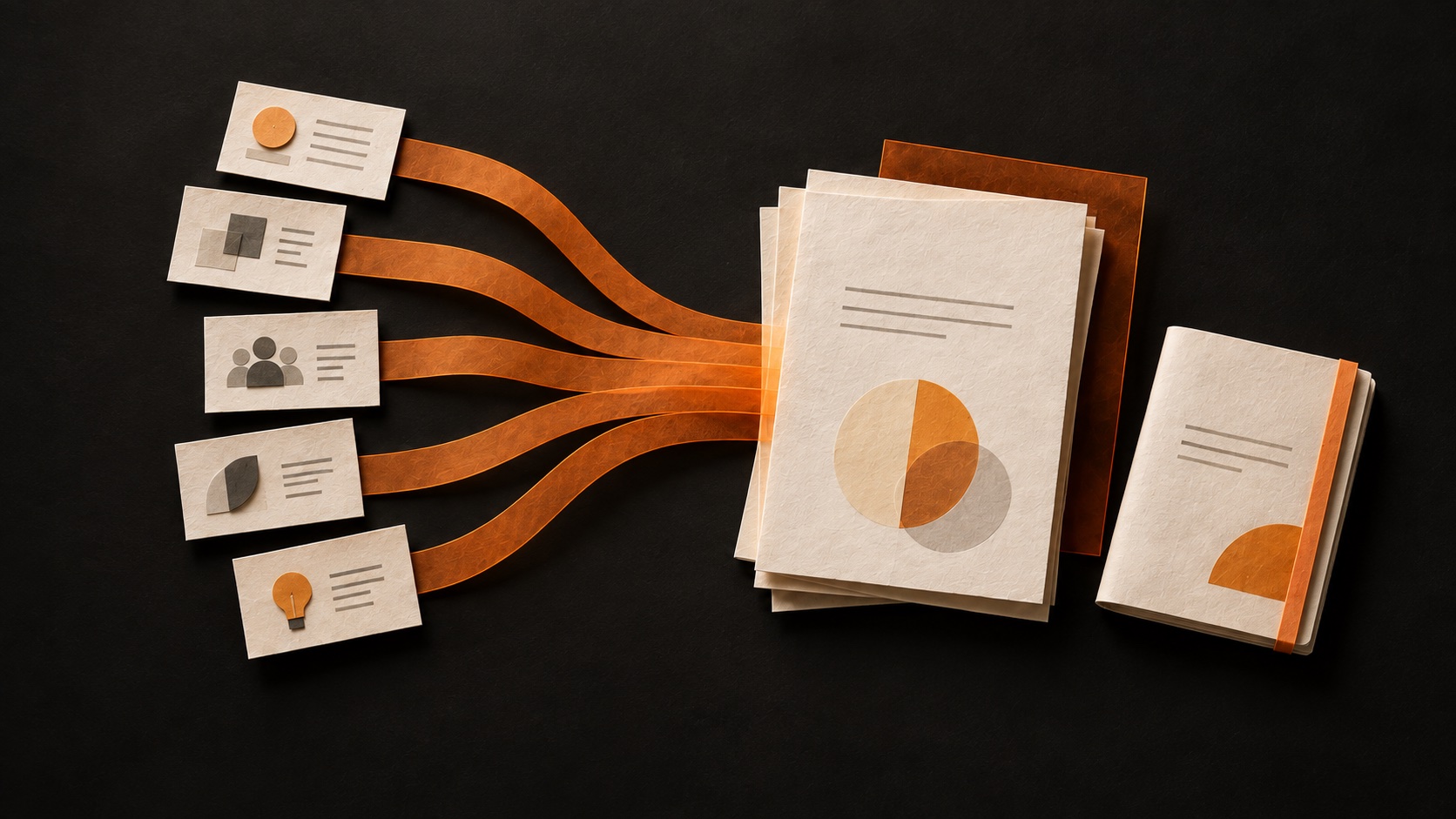Five pieces of work evidence come together in a case and a separate guide.