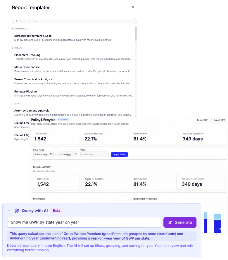 Insurance Reporting Dashboards