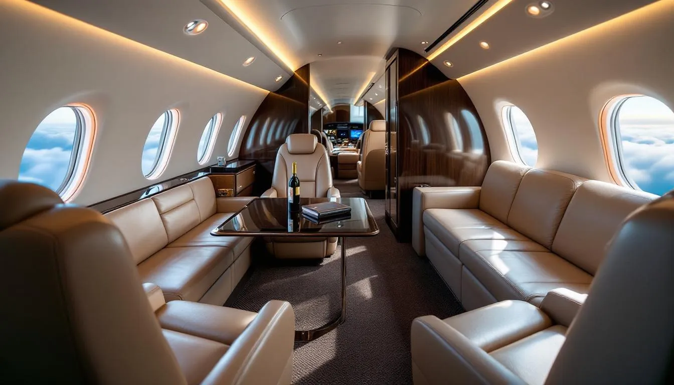 The image showcases a sleek private jet preparing for takeoff, highlighting the luxurious experience of shared private jet flights. This modern aircraft represents the convenience and comfort of private aviation, allowing travelers to enjoy a cost-effective solution for flying private to exclusive destinations.