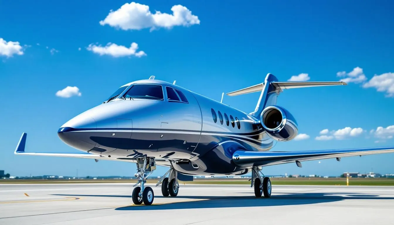The image showcases a sleek private jet, specifically a Phenom 300, parked on a tarmac, ready for passengers. This aircraft represents the highest standard in aviation, often utilized for on-demand flights by a dedicated flight crew, including positions such as captain and first officer, ensuring safety and quality service.