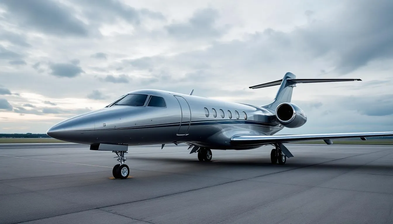 The image showcases a sleek private jet aircraft parked in a modern hangar, highlighting the luxurious design and spacious interior typical of private aviation. This visual emphasizes the significant investment and ongoing costs associated with private jet ownership, appealing to high net worth individuals considering purchasing a private jet.