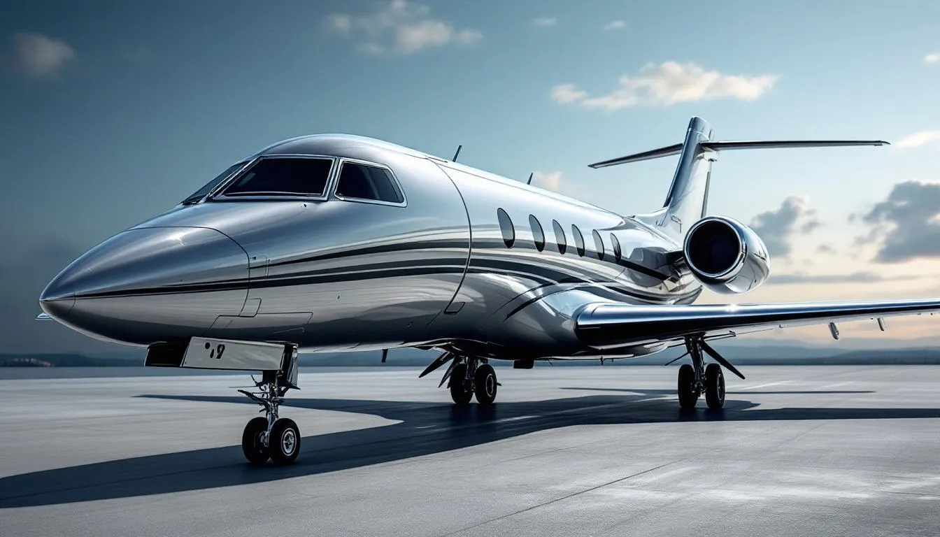 The image features a sleek private jet, showcasing its elegant design and spacious cabin, ideal for discerning travelers seeking luxury and comfort. This aircraft represents the best in private jet charter services, offering personalized experiences and direct access to the aviation market for seamless travel.