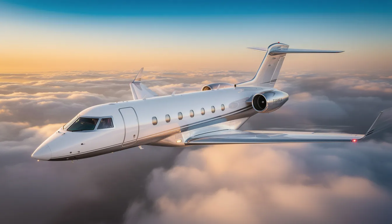 The image features a sleek private jet parked at a luxurious facility in Dallas, showcasing the high-end amenities and services tailored for executive travel. The scene reflects the convenience and elegance of private aviation, emphasizing the importance of safety and maintenance in aircraft management.