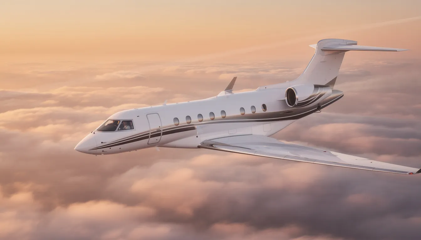 A sleek private jet is parked on the tarmac, ready for takeoff, with the vibrant skyline of Melbourne in the background, symbolizing the excitement of the Australian Open and its prestigious tennis tournaments. The image captures the essence of luxury travel associated with major sporting events like the Grand Slam tournament, taking place at iconic venues like Margaret Court Arena and Rod Laver Arena.