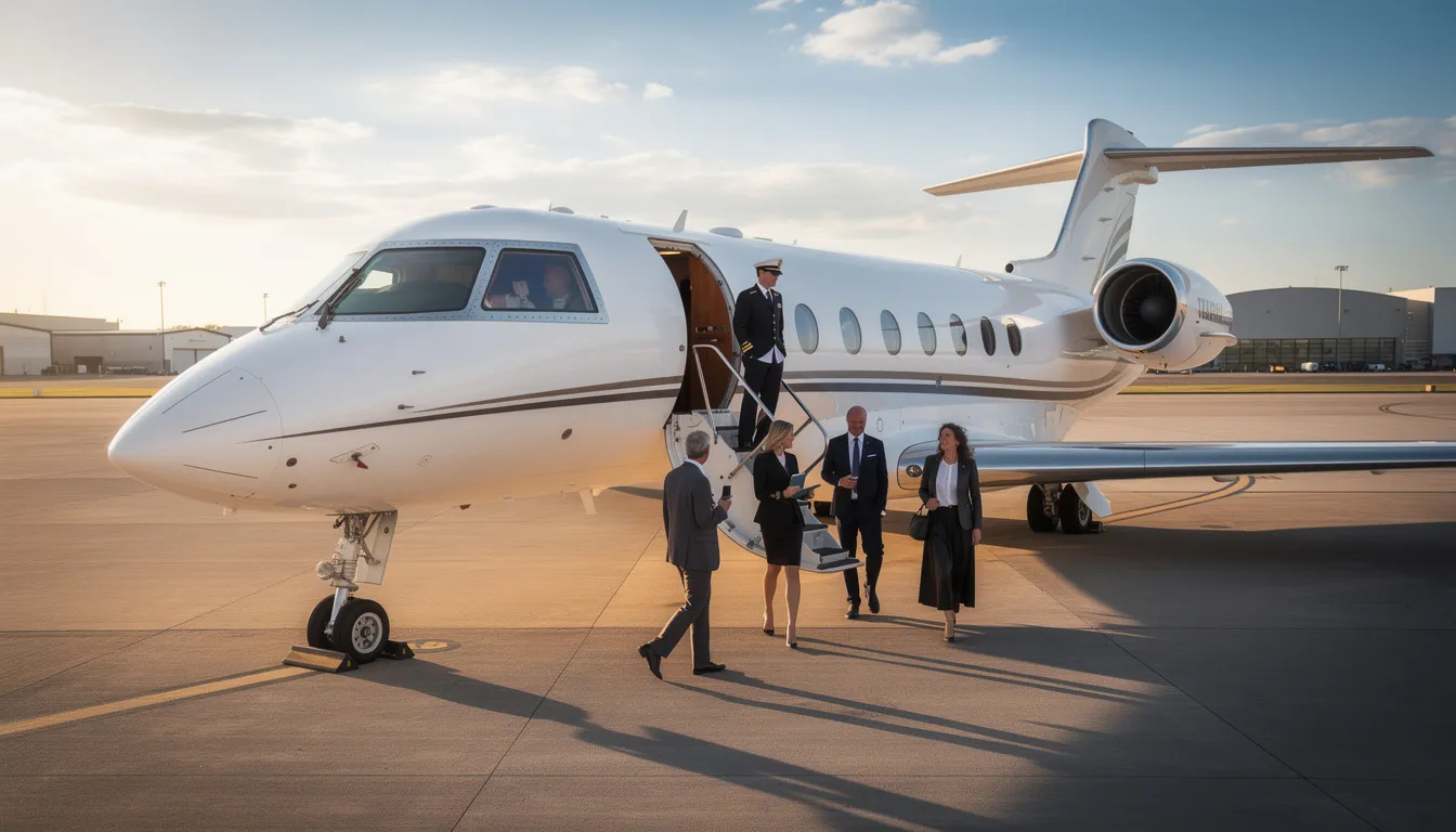 The image depicts a Bombardier Global Express private jet, showcasing its spacious passenger cabin designed for comfort and luxury, accommodating up to eight passengers. The aircraft features advanced flight controls and systems, emphasizing its exceptional capabilities in the business aviation industry for long-range travel.