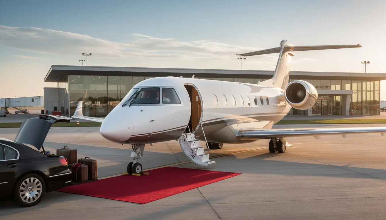 The image depicts a luxurious private jet, showcasing its sleek design and world-class comfort, embodying the essence of worldwide jet charter. With an emphasis on operational excellence and meticulous service, this aircraft represents the growing private jet fleet that caters to clients seeking unparalleled luxury and convenience in their travels.