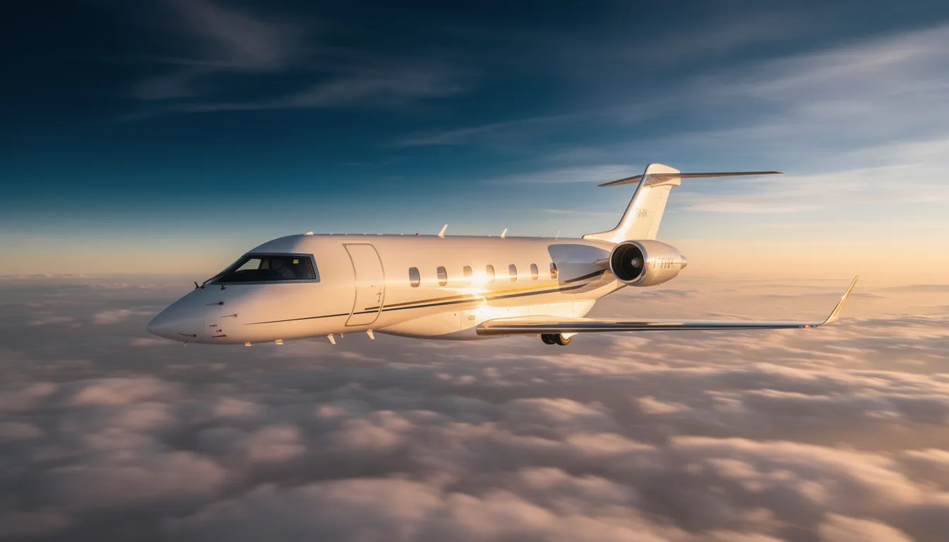A sleek private jet is parked at London Biggin Hill Airport, showcasing the convenience of private flights for travelers looking to visit central London. This aircraft offers an enjoyable and stress-free journey, allowing passengers to skip the hassle of commercial airports and arrive at their destination in style.