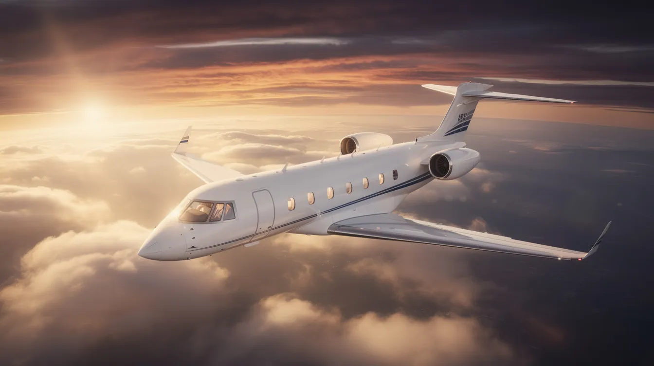 The image depicts a luxurious private jet parked at a private terminal, showcasing the elegance of private aviation. This scene emphasizes the exclusive access and personalized services associated with private jet travel, highlighting the comfort and convenience of charter flights.