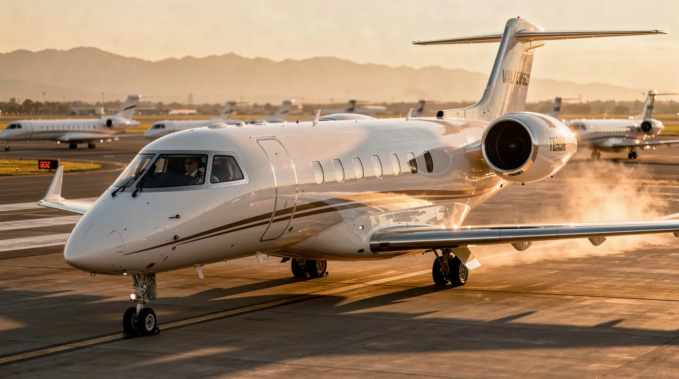 The image depicts a luxurious private jet parked at a smaller terminal, showcasing the benefits of private aviation with increased privacy and space for passengers. This chartered plane offers a superior experience compared to commercial flights, allowing travelers to enjoy all the comforts and amenities found in private flight charters.