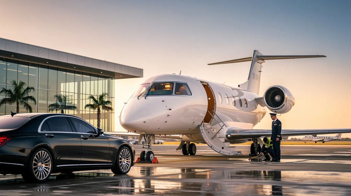 The image showcases a luxurious private jet in flight, highlighting the exceptional private travel experience offered by Private Jet Inc. The scene captures the elegance of the aircraft interior, emphasizing the in-flight catering and hospitality experts who ensure every detail of the journey is perfectly fitted for clients flying to destinations like Oklahoma City or San Antonio.