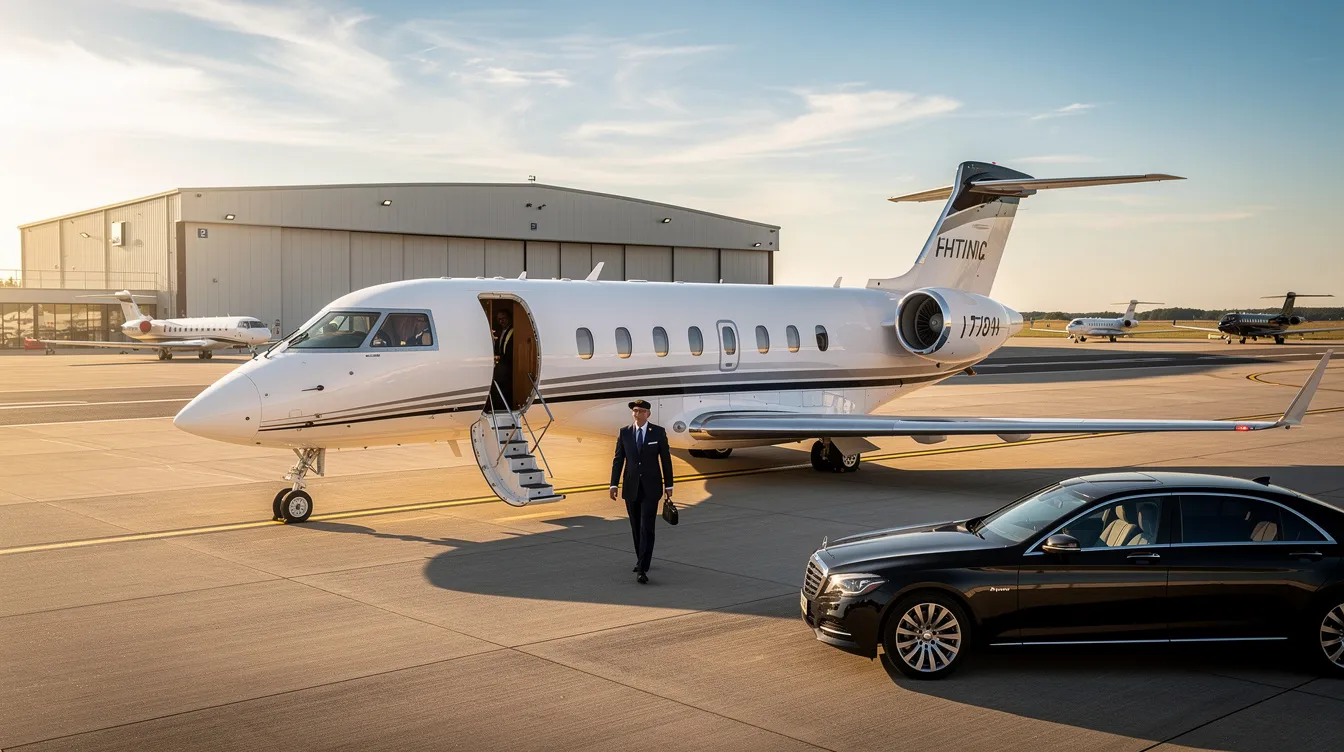 The image showcases a sleek, modern private jet, highlighting its luxurious interiors and advanced avionics, designed for the utmost comfort and safety in private aviation. With cutting-edge technology and an outstanding safety record, this aircraft exemplifies the safest private jets in the world, ensuring a comfortable flight experience for its passengers.