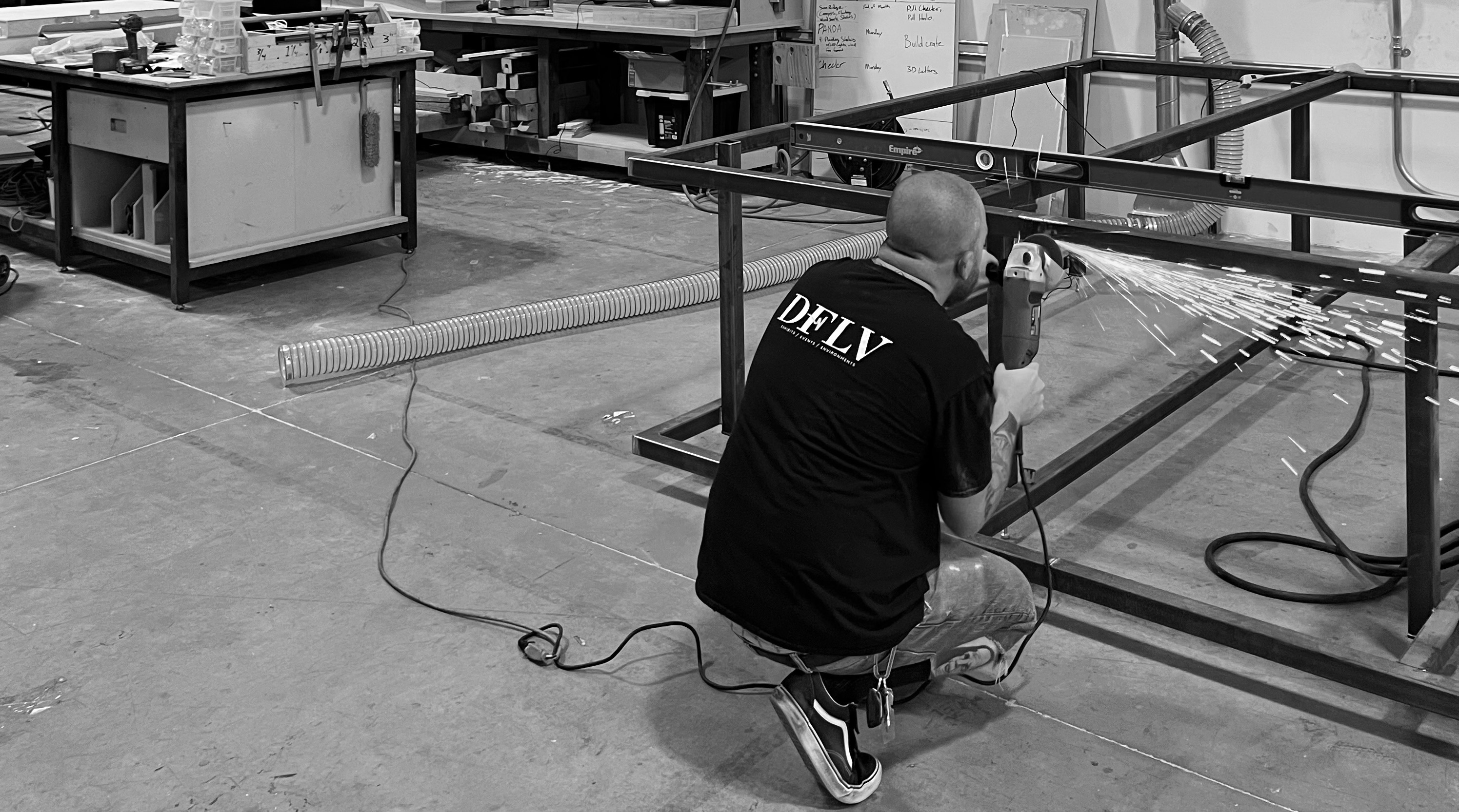 Custom trade show booth fabrication in progress at Design Factory Las Vegas
