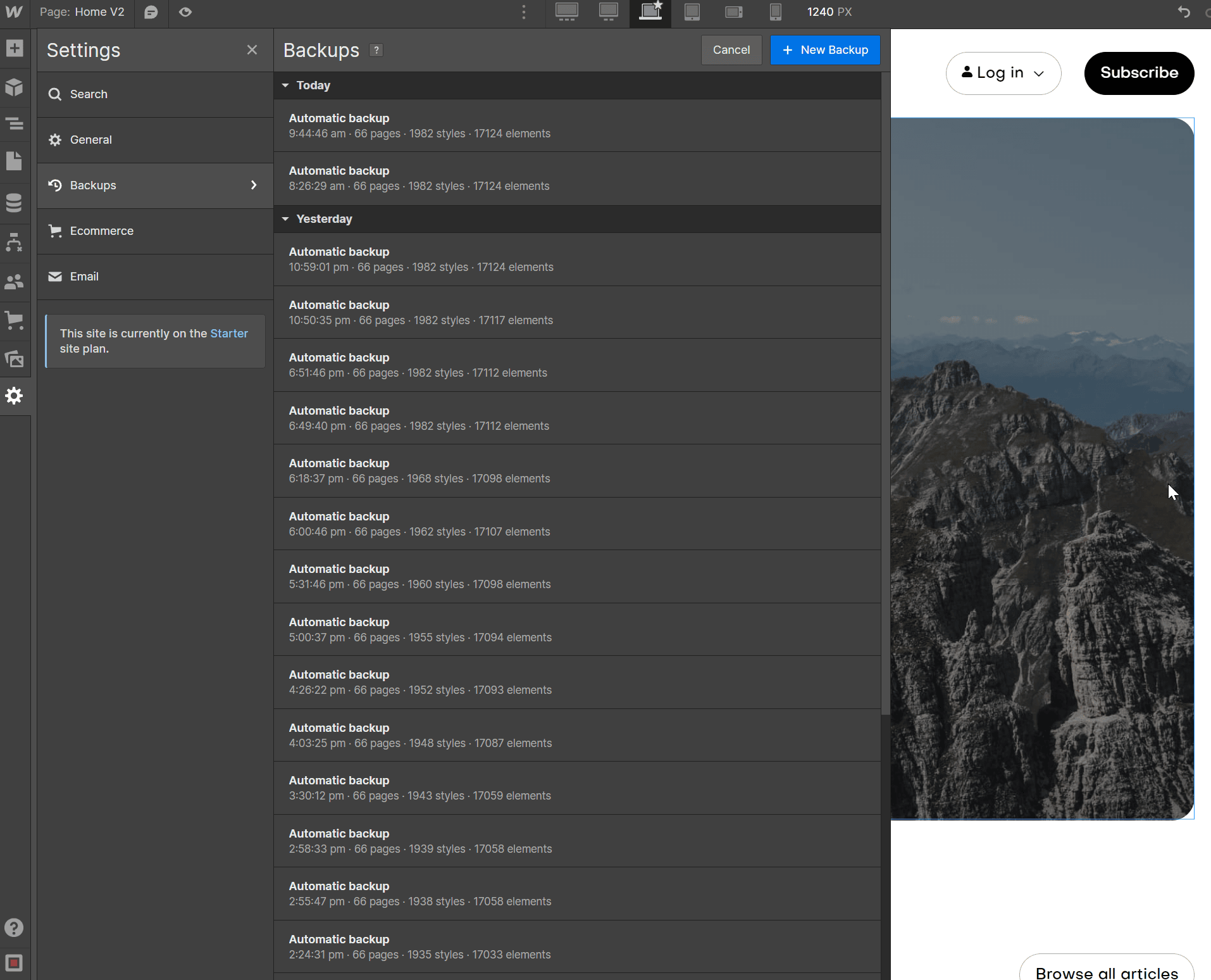 Backups - Journal X Webflow Template