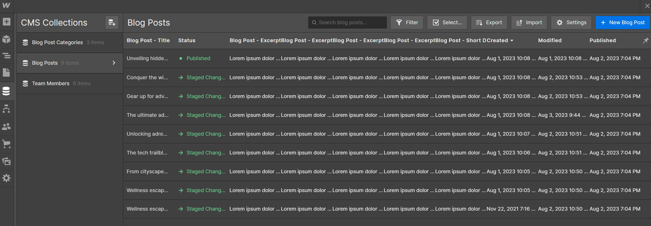CMS Collection - Journal X Webflow Template