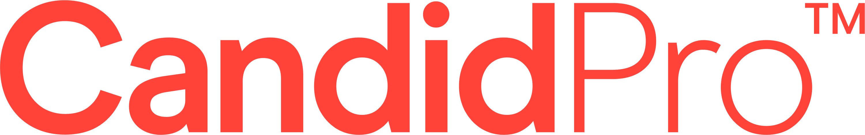 A red and black sign that says candid pro.