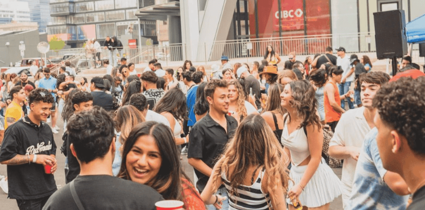 Block party in downtown Calgary.