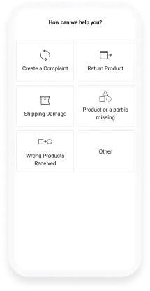 Picture of Self-Service Portal, that helps cutomers submit returns and claims.