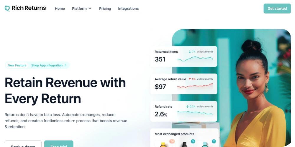 Screenshot of Rich Returns' website