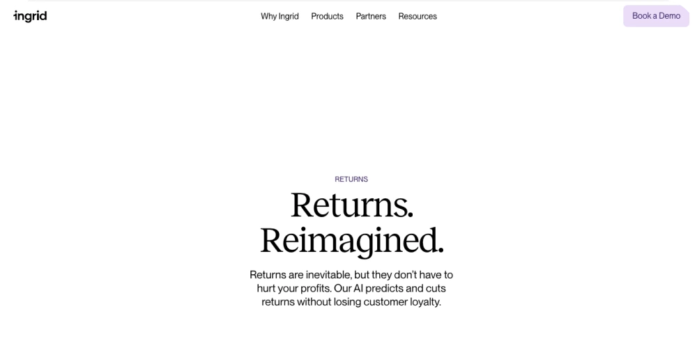 Screenshot of Ingrid's website