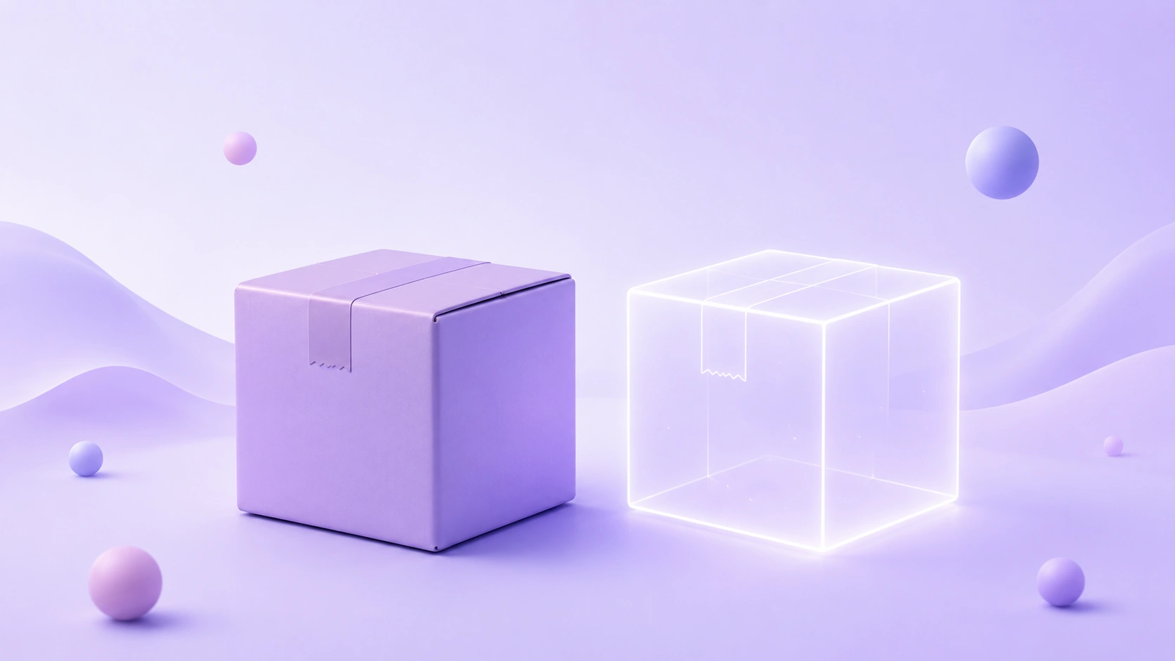 A solid 3D box beside a translucent ghost-like box showing inventory that exists in data but not in reality