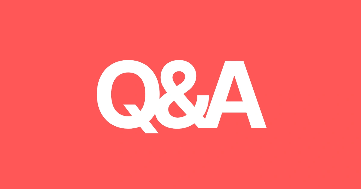 Picture with text "Q&A"