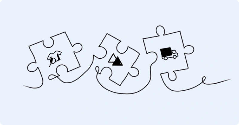 Puzzle bricks with integrations