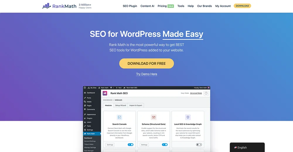 Rank Math SEO Website