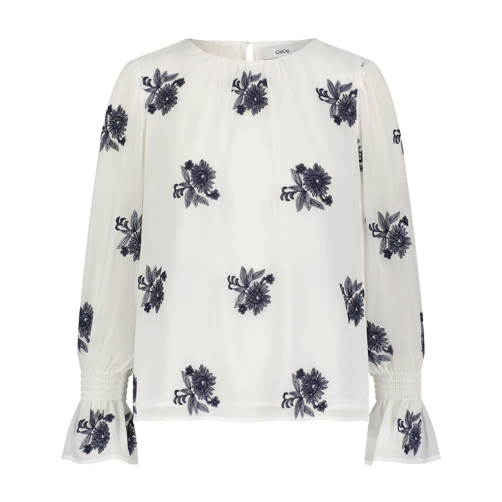 A black shirt with yellow flowers on it.