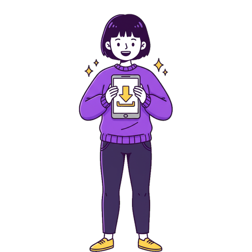 Illustration of a mobile app developer