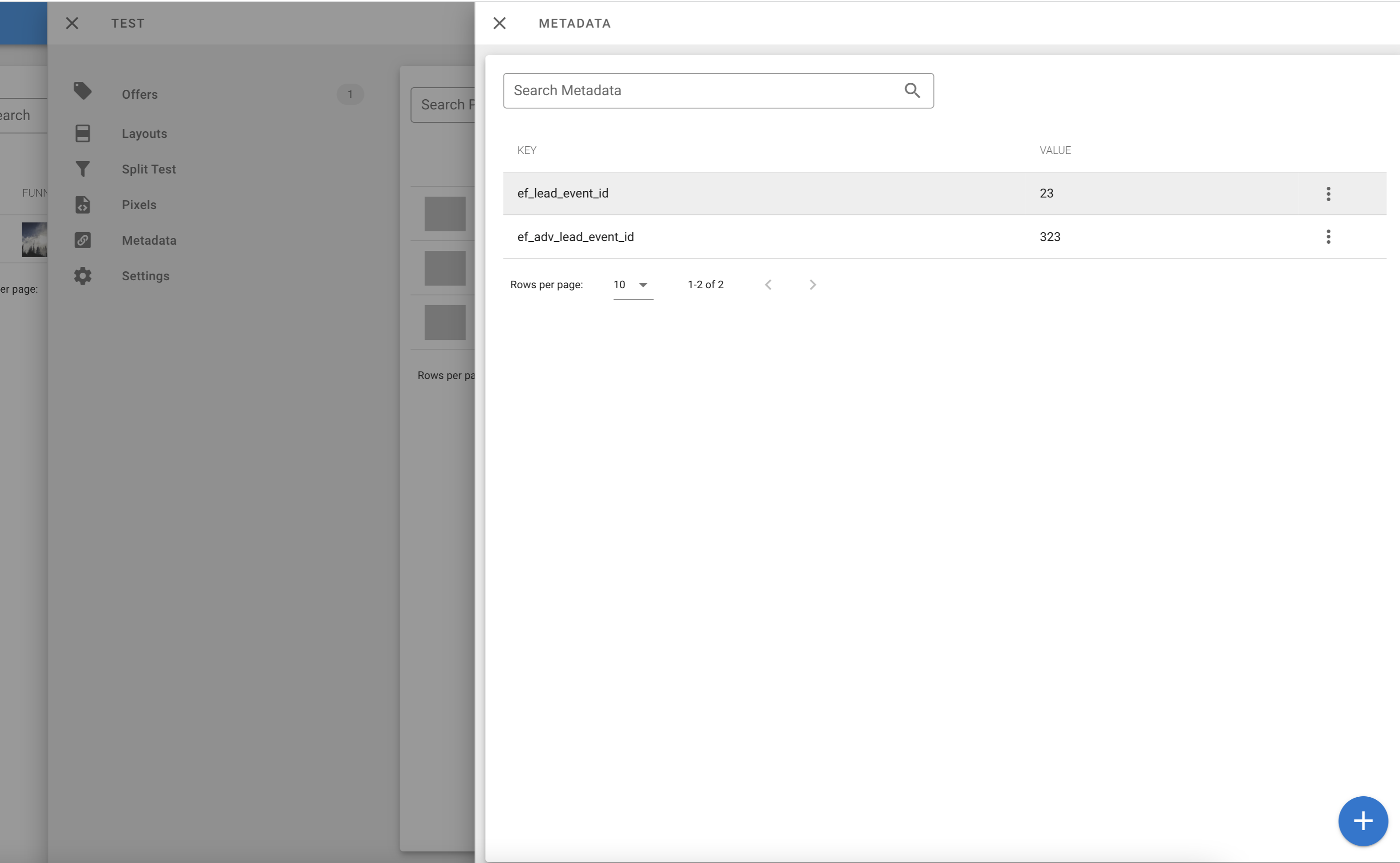WebForce funnel metadata setting the Everflow lead event ID