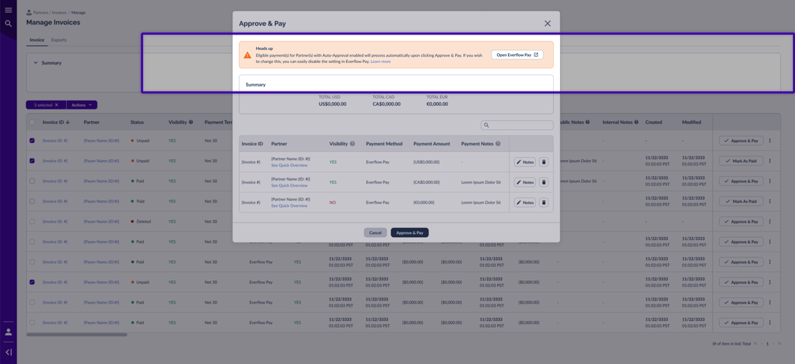 Bulk Approve and Pay heads-up about Auto-Approval
