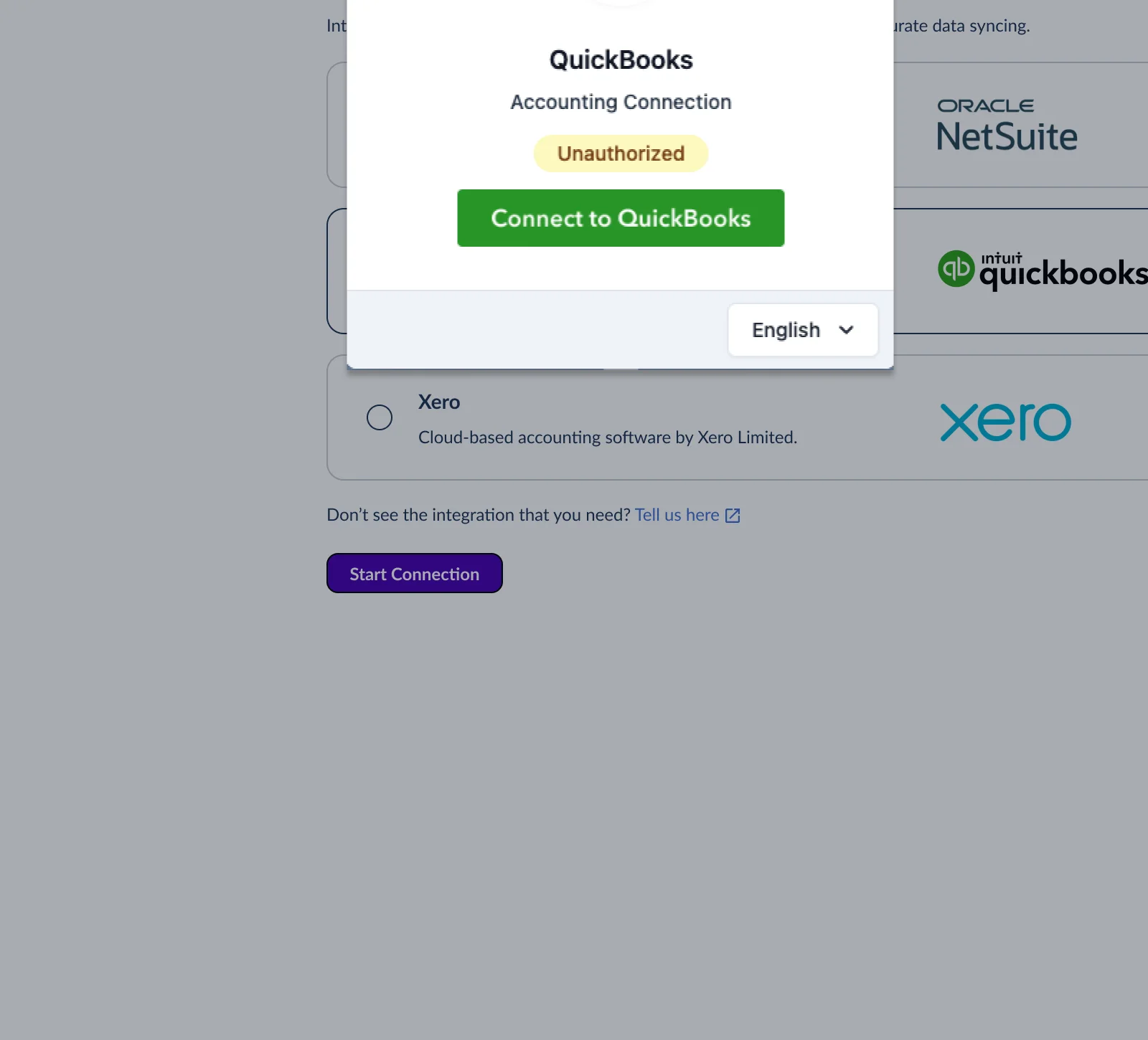 Authorisation window for connecting your accounting software to Everflow Pay