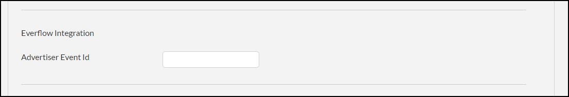 UltraCart upsell advanced settings showing the Everflow Integration Advertiser Event Id field
