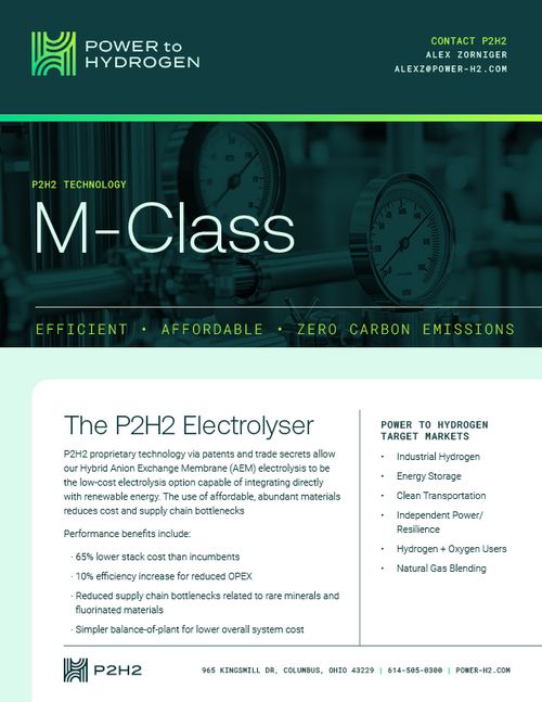 M-Class P2H2 Hybrid Electrolysers | Power To Hydrogen