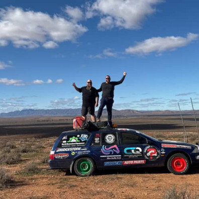 2 Fellas in a Falcon team photo
