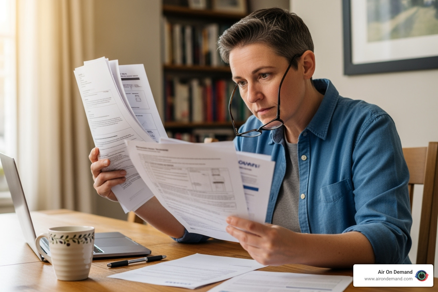 homeowner reviewing their warranty documents - daikin 12 year warranty homeowner reviewing their warranty documents - daikin 12 year warranty