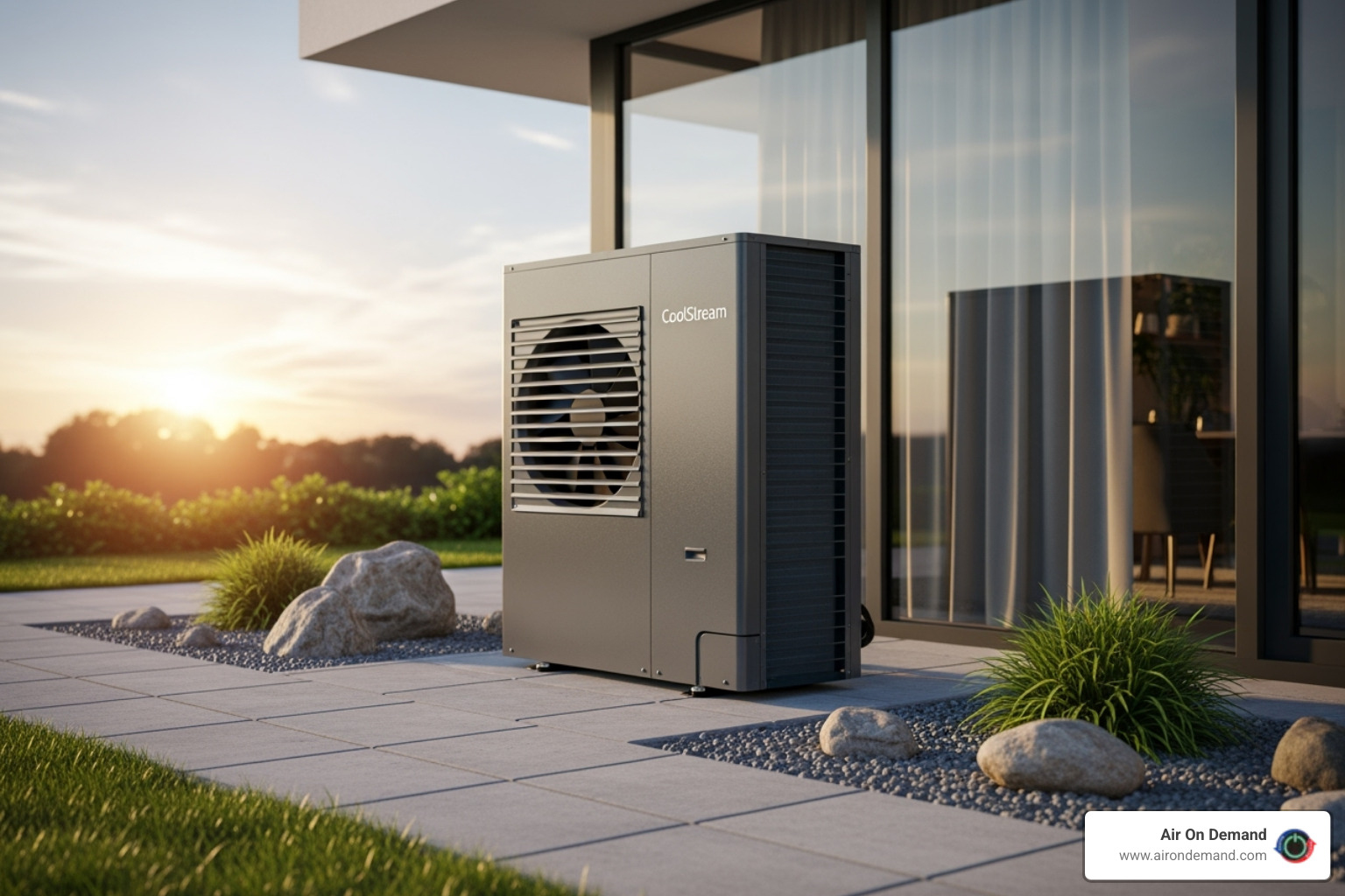 Sleek, modern outdoor heat pump unit - miami heating and air conditioning Sleek, modern outdoor heat pump unit - miami heating and air conditioning