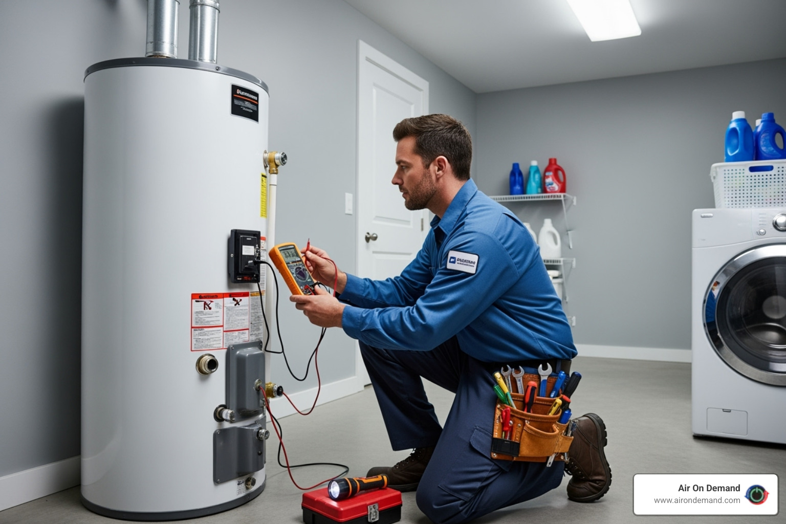 technician diagnosing a water heater - water heater repair miami lakes technician diagnosing a water heater - water heater repair miami lakes