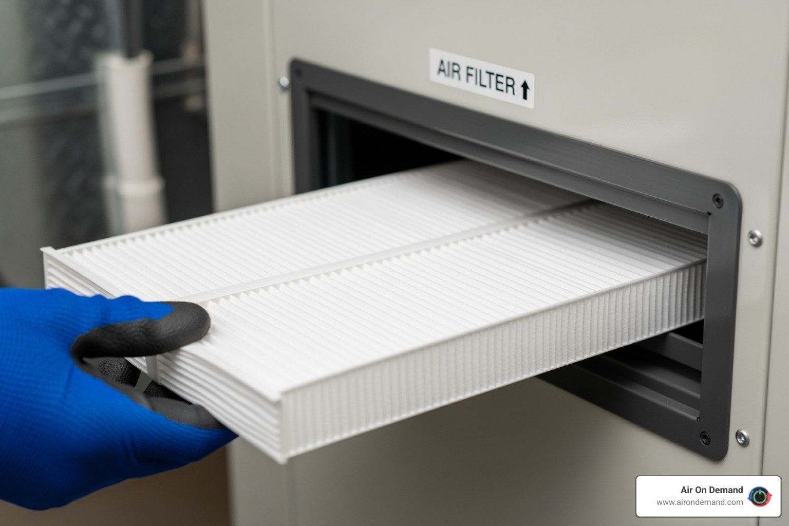 clean air filter being installed into hvac unit - hvac repair in miami