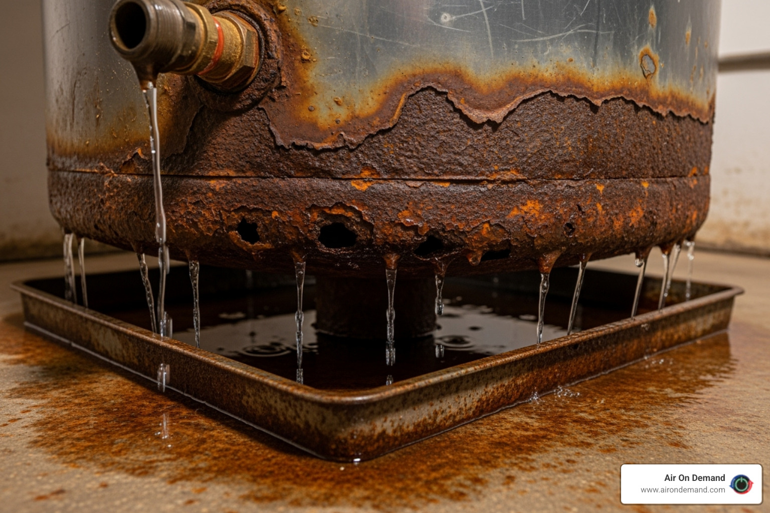 Corroded and leaking water heater tank base - water heater installation Miami Corroded and leaking water heater tank base - water heater installation Miami