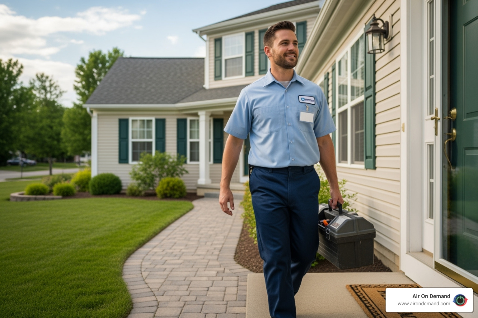 friendly professional technician arriving at a home - heating repair homestead, fl friendly professional technician arriving at a home - heating repair homestead, fl