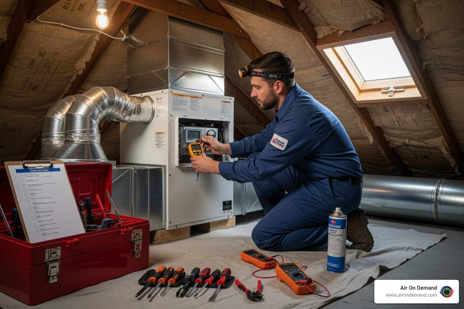 a technician performing a final system check on a newly installed HVAC system - hvac installation new construction homestead, fl